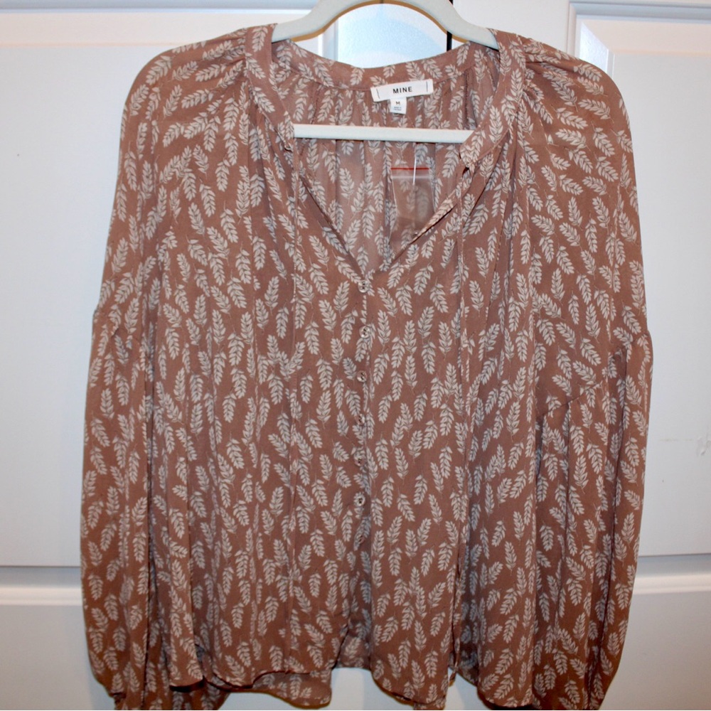 Women's Brown Patterned Blouse